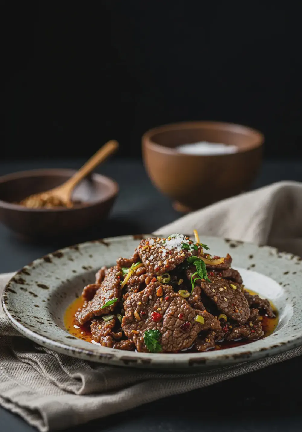 Authentic Chinese Beef in Hot Oil (Gan Bian Niu Rou)