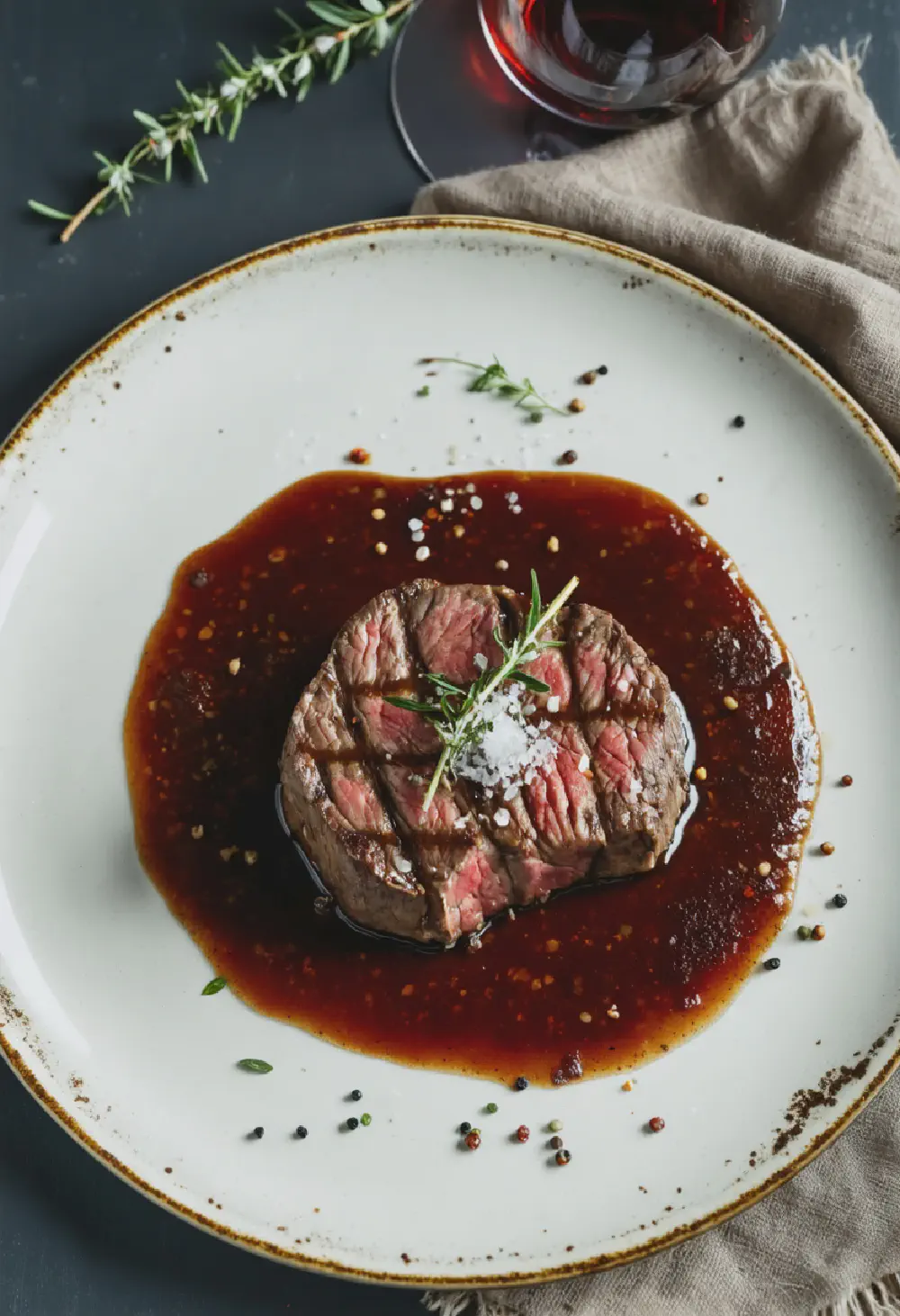 Filet Mignon with Red Wine Sauce