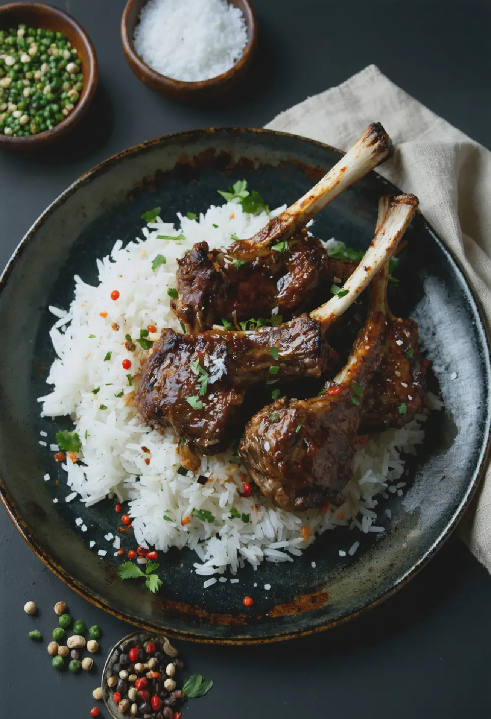 Indian Spiced Lamb Shanks with Basmati Rice