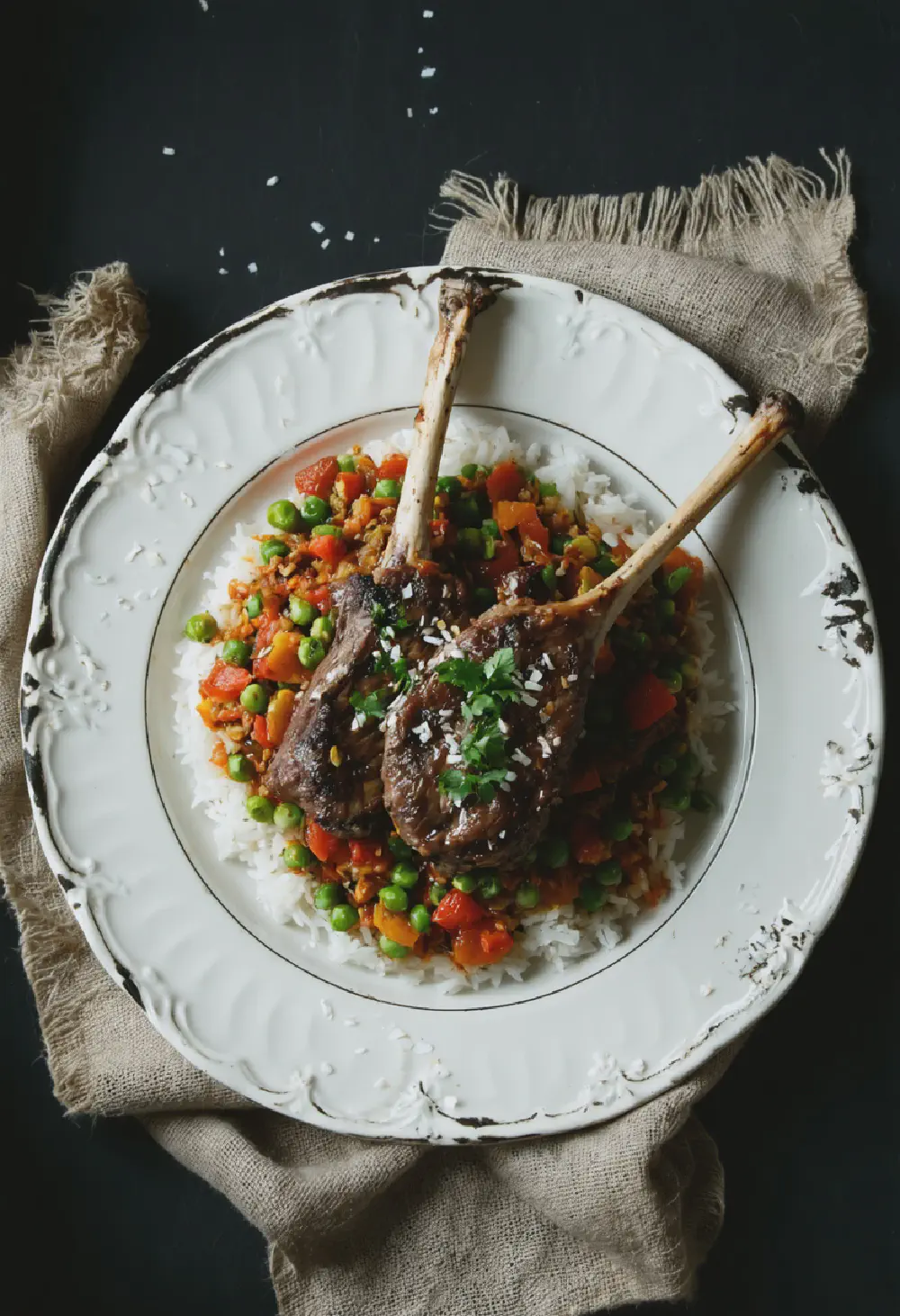 Jamaican Jerk Lamb Shanks with Rice and Peas