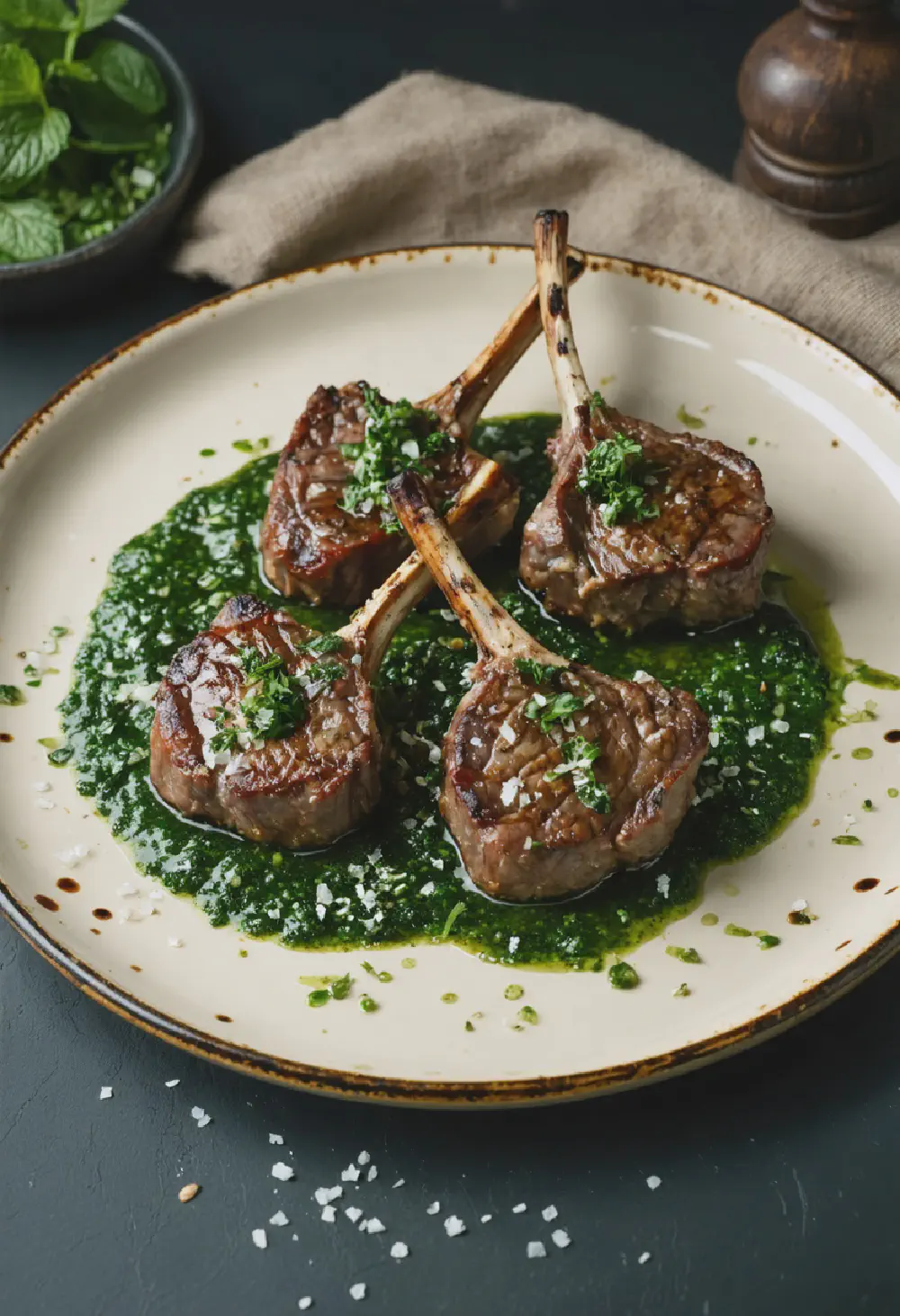 Lamb Chops with Mint Sauce